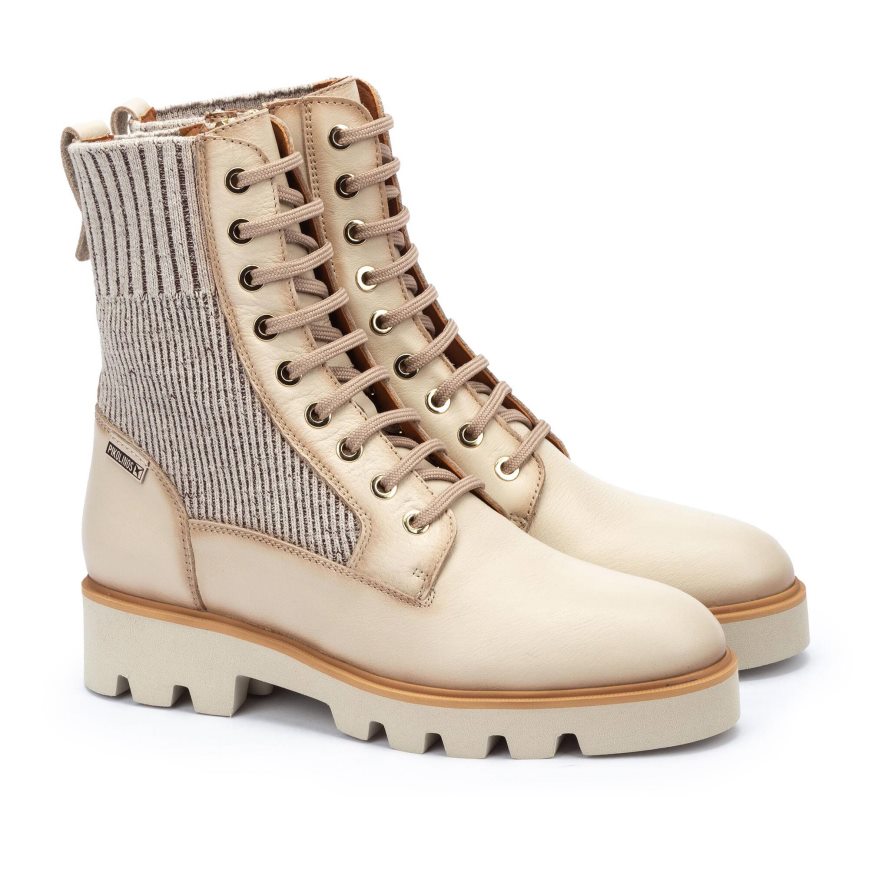 Women's Pikolinos SALAMANCA Ankle Boots Cream | NZ LQ78210